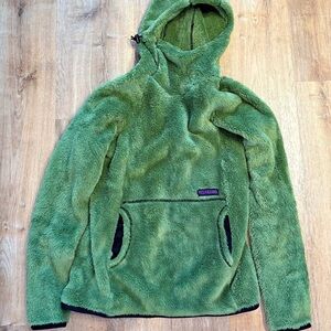 Melanzana Green High Loft Fleece Hoodie Sweatshirt Womens Medium